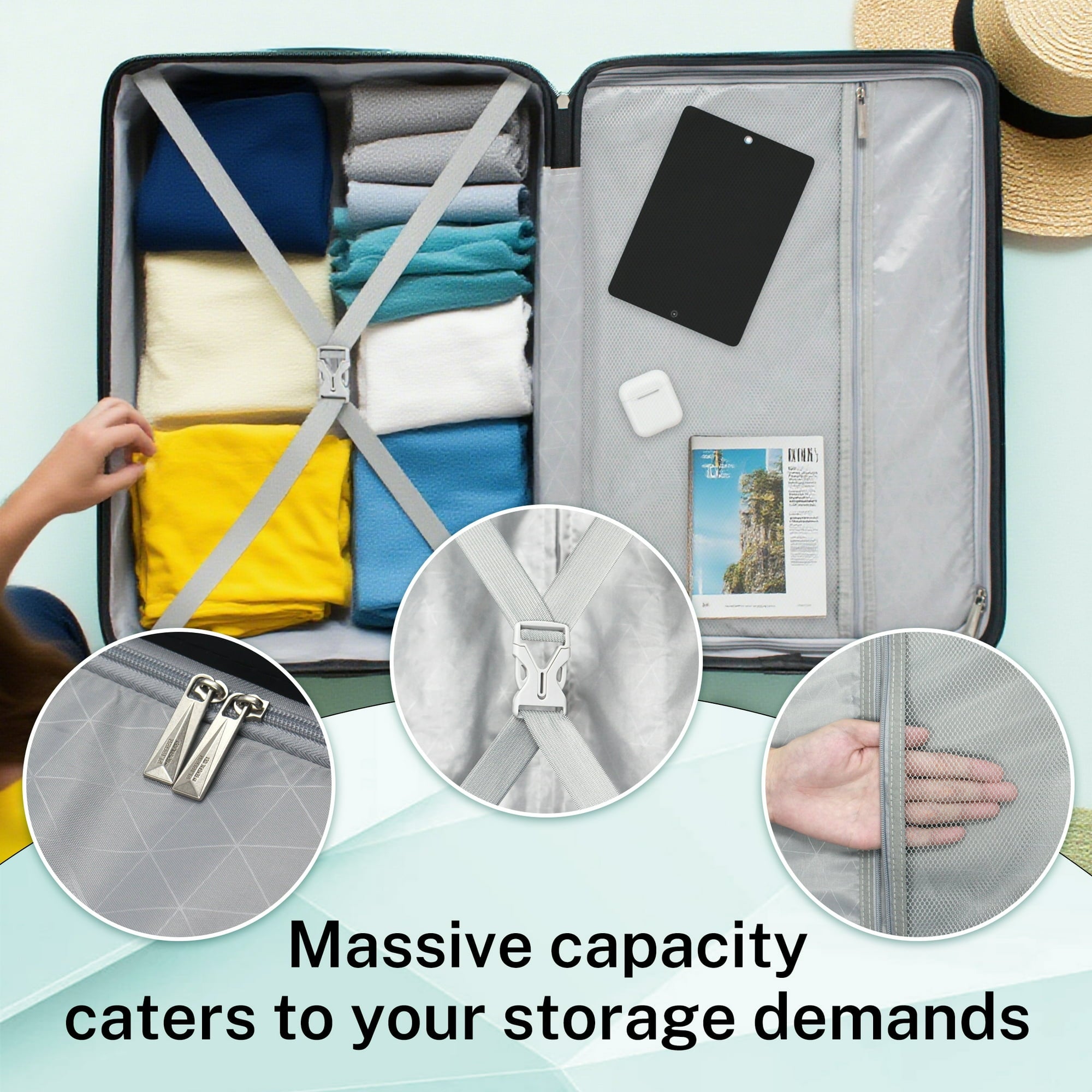 Luggage Sets 3 Piece Lightweight Luggage with Spinner Wheels ABS Travel Suitcase with TSA Lock 20 24 28 inch Carry on Luggage Silver