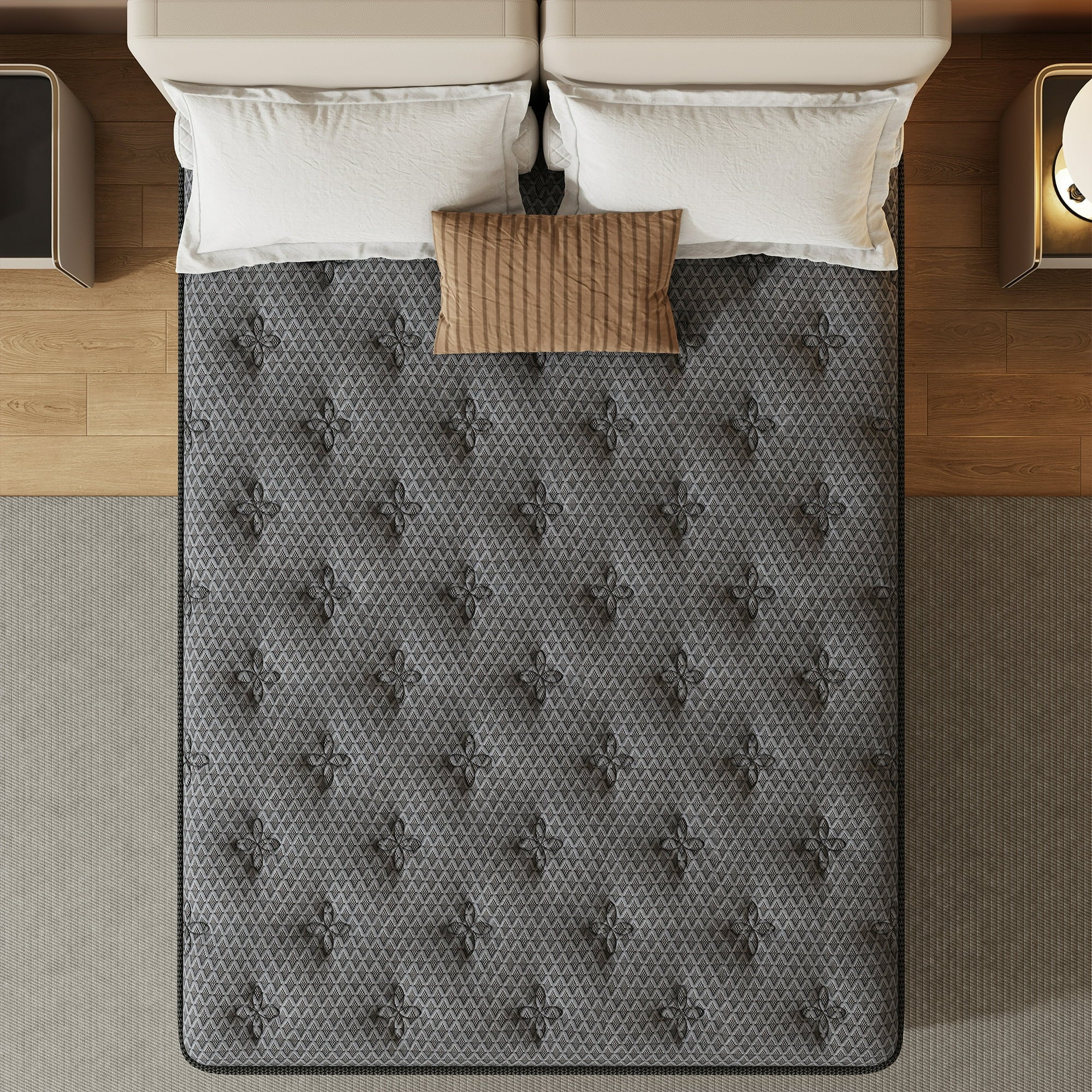 HIKOS 12 inch Full Mattress in a Box, Cooling Gel Memory Foam Hybrid Mattress with Individually Wrapped Pocket Coils, Medium Firm Full Size Mattress, Pressure Relief for Adult