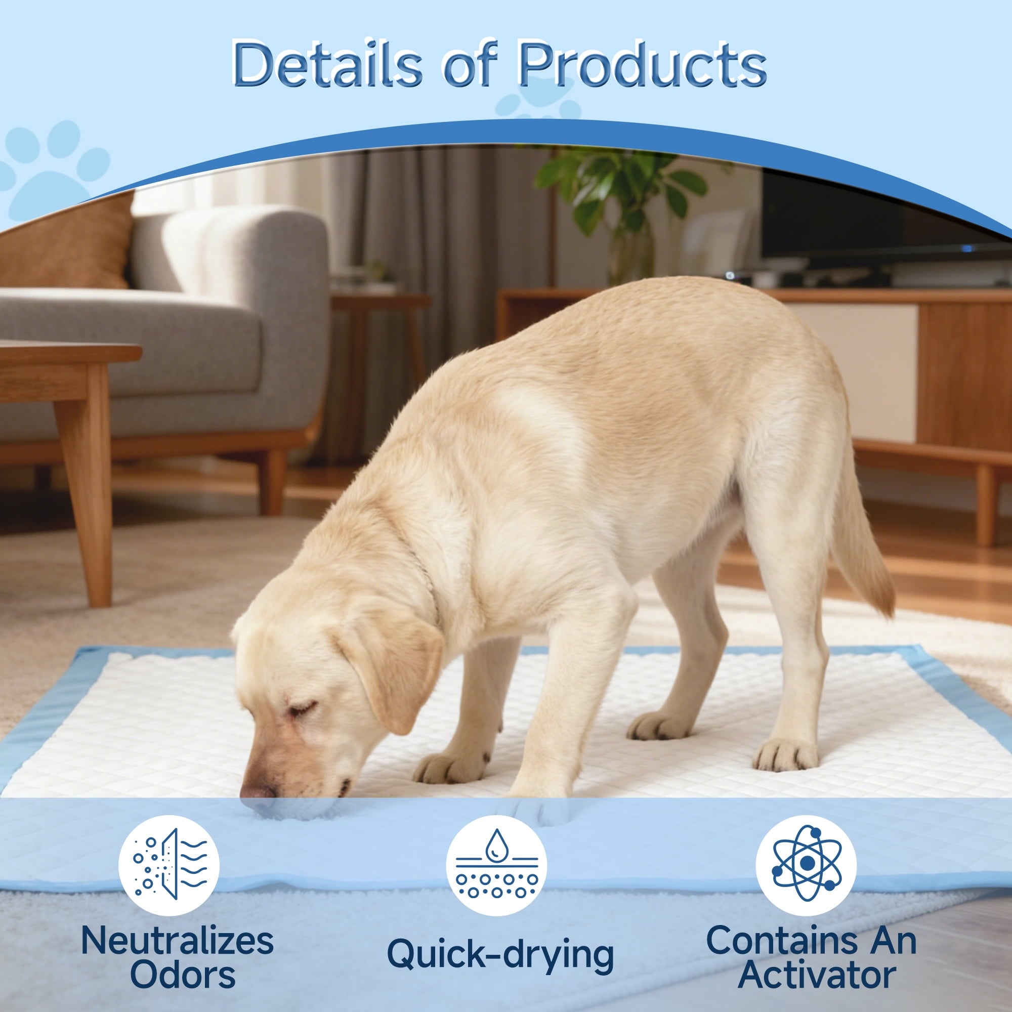 Woonono Puppy Pads Training Pads,Super Absorbent,M,13"X 18",100 Count Disposable Dog Pee Pads