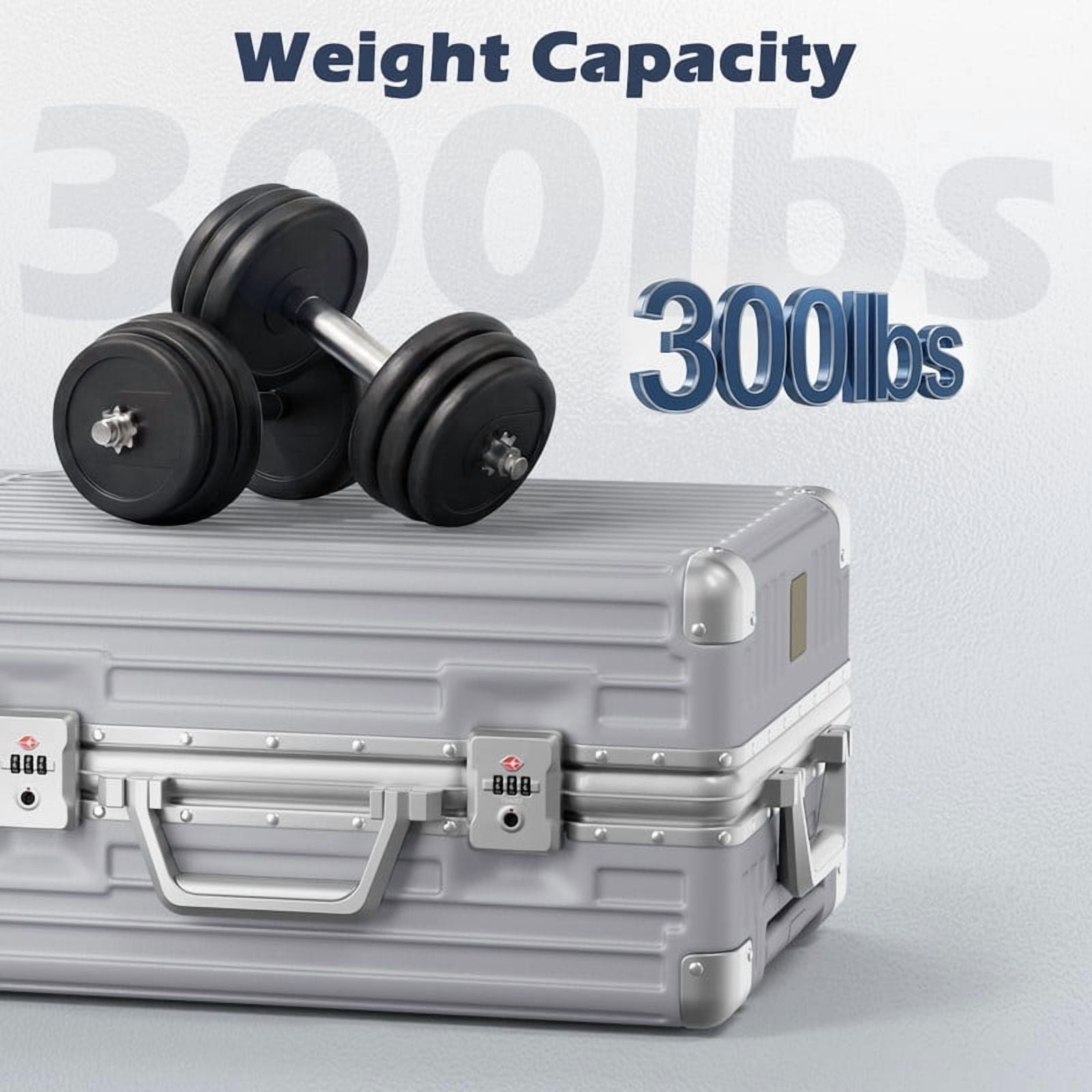 Luggage Aluminium Frame PC ABS Hardshell Suitcase with Spinner Wheels TSA Lock Zipperless Luggage 28 inch Silver